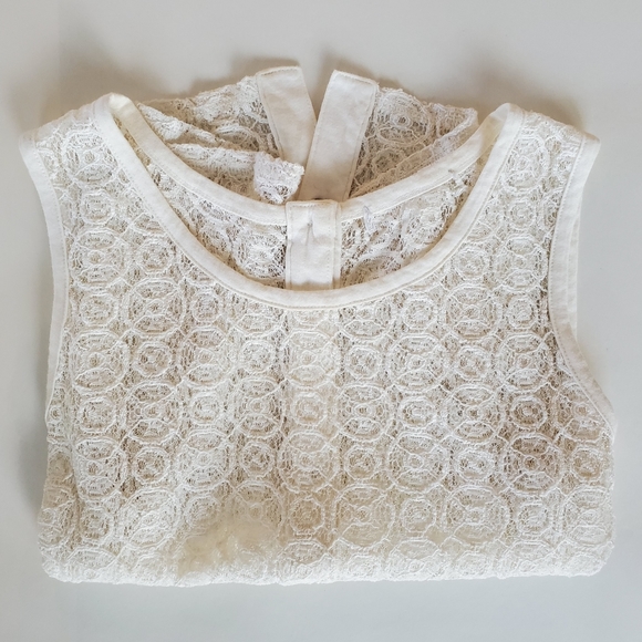 Lace Shirt, Ladies Small, See Through, Buttons Down the Back, Ivory - Picture 3 of 6